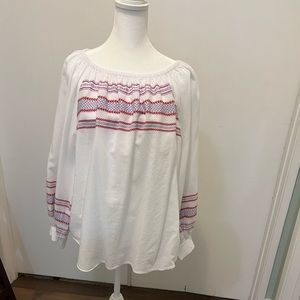 Ann Taylor White embroidered tunic